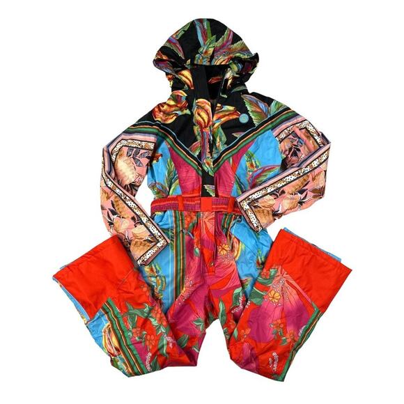FARM Rio Pants - Farm Rio - Mixed Scarves Ski Jumpsuit in Multicolor